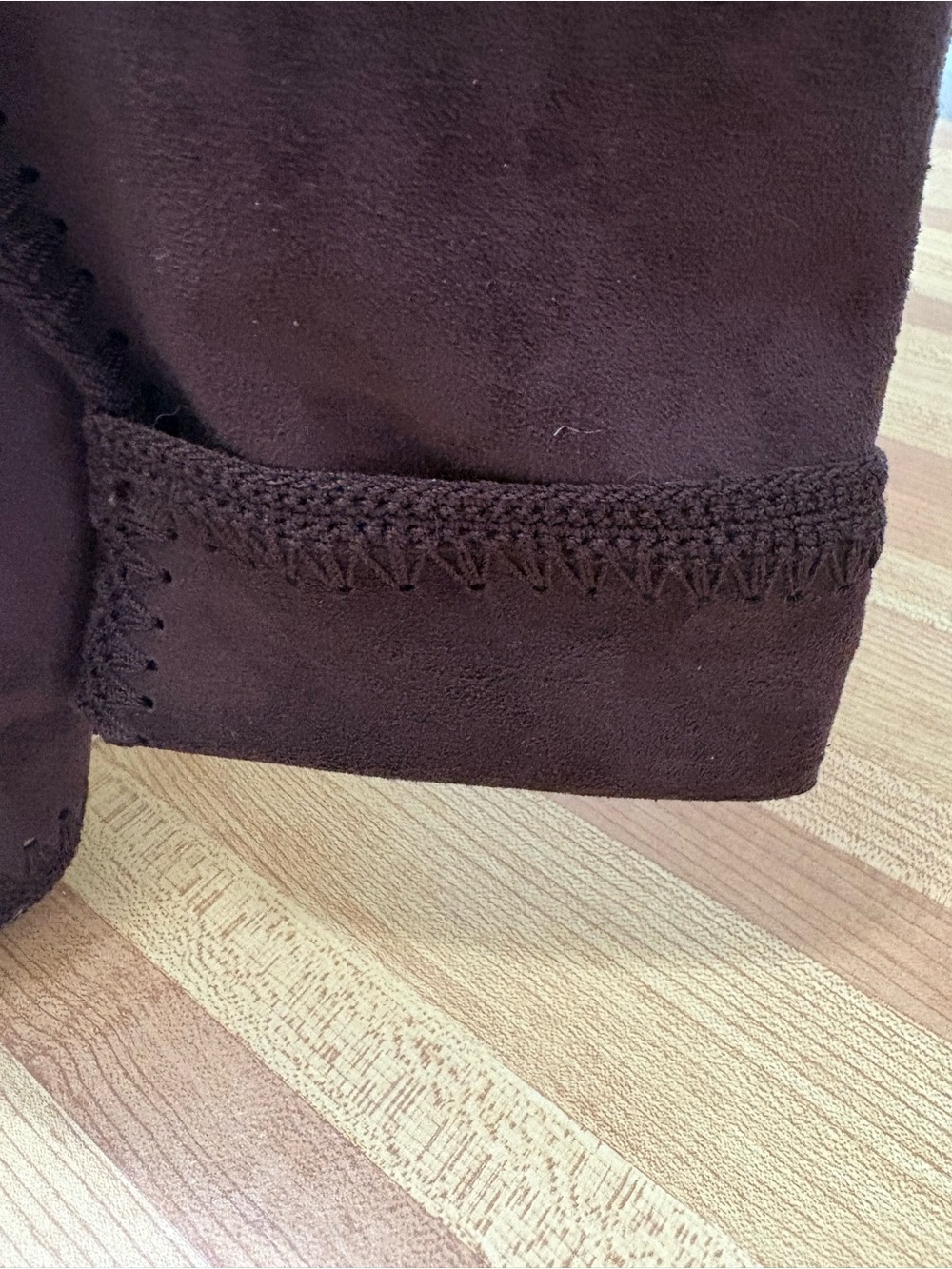Vintage Ralph Lauren Brown Faux Suede Jacket with Crochet Trim - Picture 3 of 7